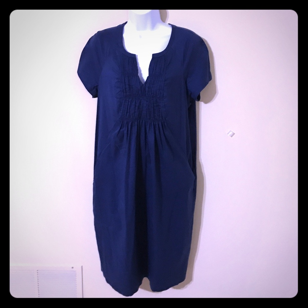 Smocked top dress with pockets